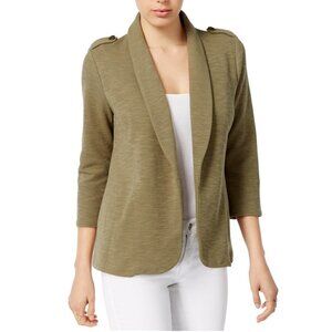 Maison Jules Green Knit Military Jacket Size S